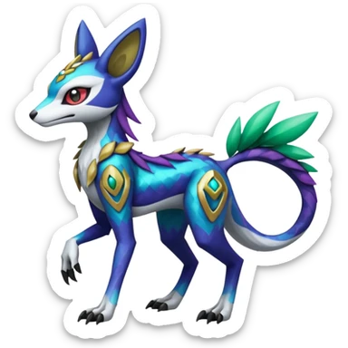 Meloetta-Vernid-Protogen-Sergal-Pokémon-Digimon-Fakémon-fusion-hybrid-creature sticker