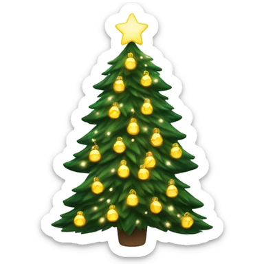 christmas tree with fairy lights sticker