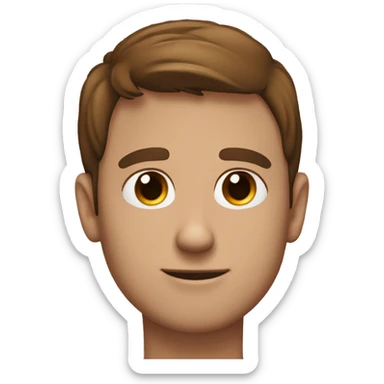 Brown haired man with a cat shaped hole in his heart sticker