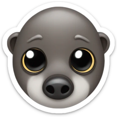 mole with small black beady eyes sticker