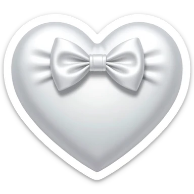 heart with a bow, white sticker
