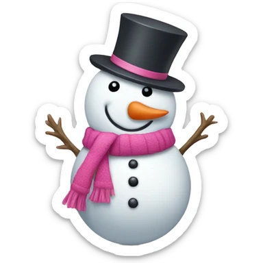 pink snowman  sticker