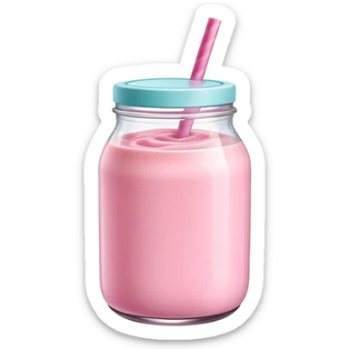 pink smoothie in a jar sticker