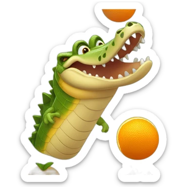 Crocodile qui mange une orange sticker