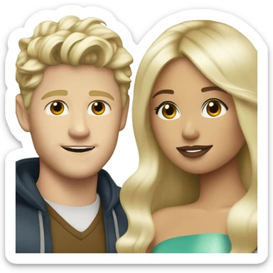 blonde glamorous girl and niall horan sticker