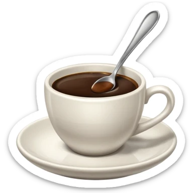 Cup of espresso with spoon sticker