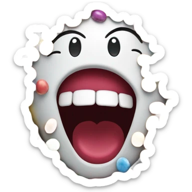  Happy face throwing up skittles sticker