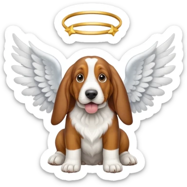 Basset hound with angel wings  sticker