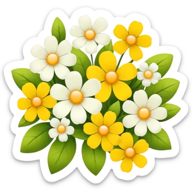 Yellow and white flowers  sticker