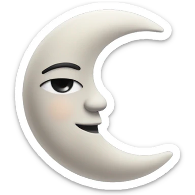 Moon astrology symbol with cute face sticker