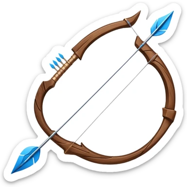 bow and arrow which has wind surrounded 
 sticker