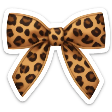 Leopard print bow sticker