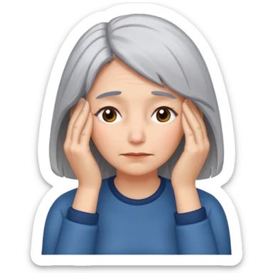 face palm woman with gray hair sticker