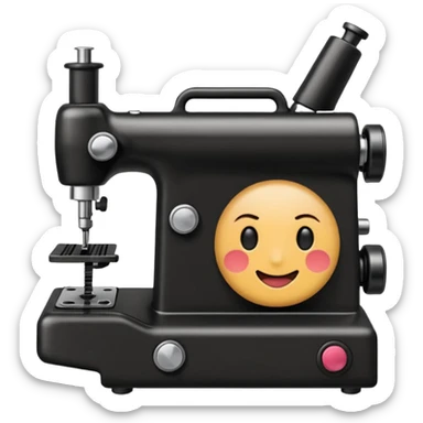 round wink emoji with tattoo machine sticker