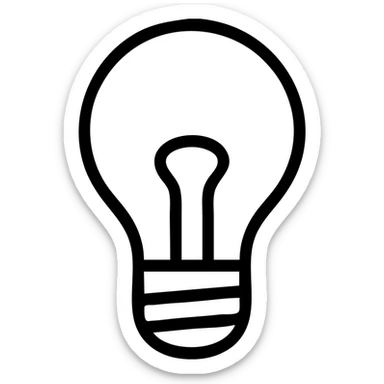 bulb icon, outlined, minimal, modern sticker
