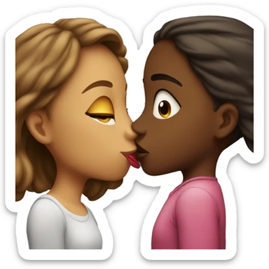Two girls kissing  sticker