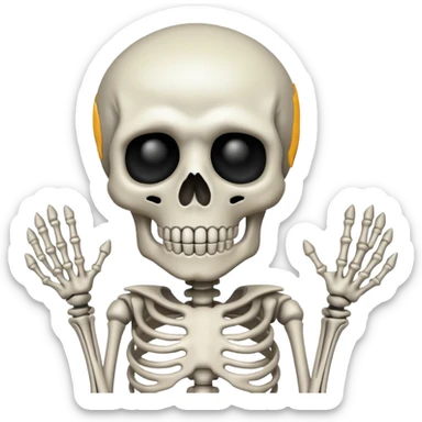 Skeleton sneaking sticker