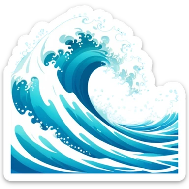 glitter wave ocean surf cian sticker