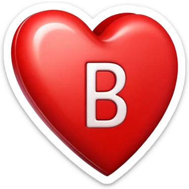 heart with the letter B inside sticker