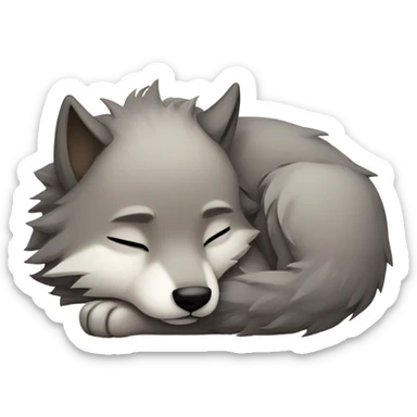 Chibi wolf sleeping sticker