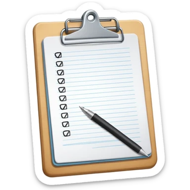 clipboard with list sticker