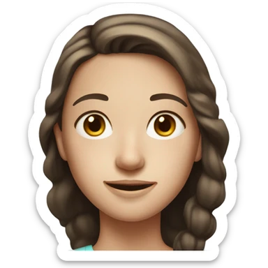 pale brunette girl with freckles and a round face sticker