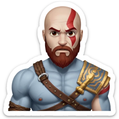 As Kratos from God of War, skinfade hair sticker