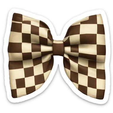 checkered brown and cream bow tie sticker