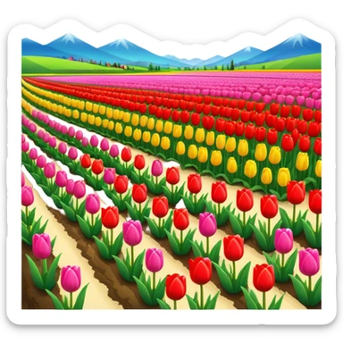 tulips fields sticker