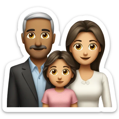 emoji Armenian family with mom, dad, kid girl sticker