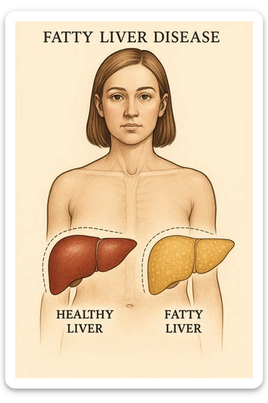 donna con fegato grasso sticker