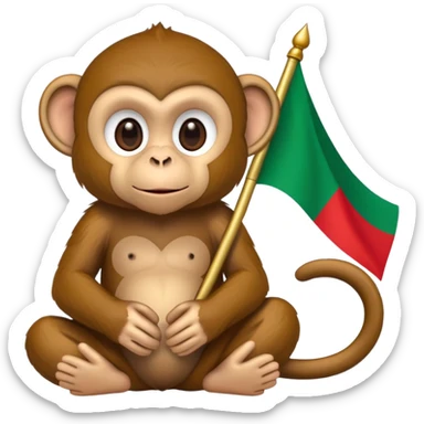 a monkey with Algerian flag sticker