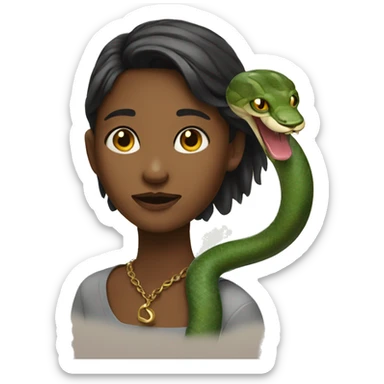 Girl with snake on her neck sticker