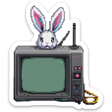 1980s Sony CRT TV with rabbit ears antenna sticker