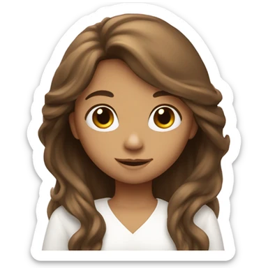 an angel of love with long brunette hair  sticker