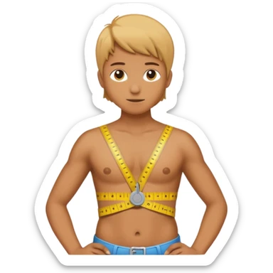 measuring tape wrapped around a figure sticker