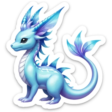 Primarina-Basilisk-Suicune-Amaura-Vaporeon-fusion-hybrid-creature  sticker