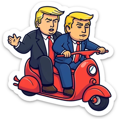 Elon musk riding Donald trump sticker