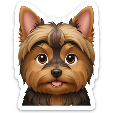 a Yorkshire Terrier face. sticker