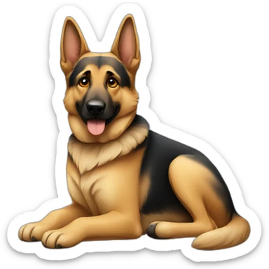 sitting german shepherd sticker