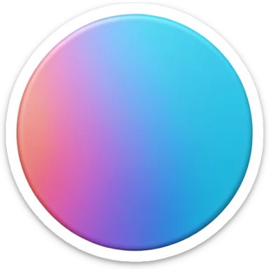 
One  Rotate 45 degree 3d credit coin color in in gradient of turquoise, blue, pink, purple, and coral sticker