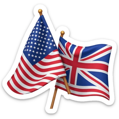 british flag and AMERICAN flag sticker