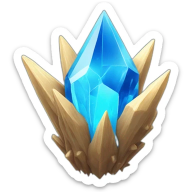 blue crystal formation with spikes sticker