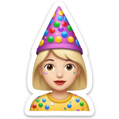 Happy Birthday Confetti Hat sticker