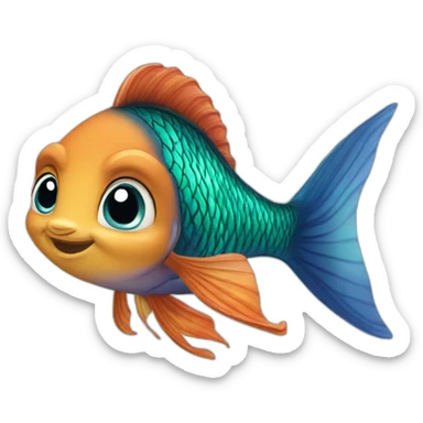 little-mermaid poisson sticker