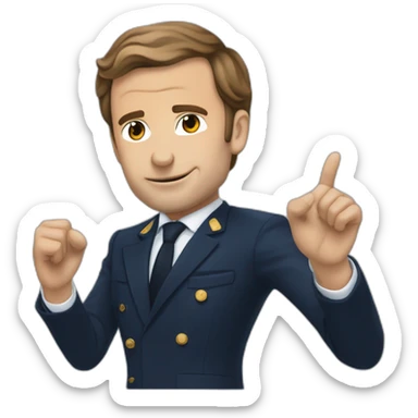 Macron qui se sert la main avec Marine lepene sticker