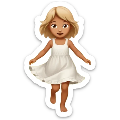 Little girl frolicking in a field sticker