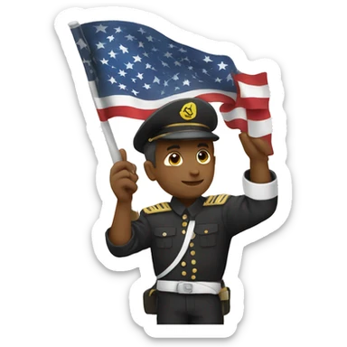 Salute emoji with white flagg sticker