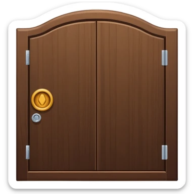 porta única de madeira arredondada no topo, sem rosto, elegante, sem lateral sticker