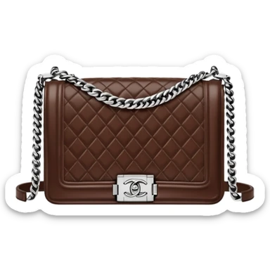 chanel le boy deep chocolate brown color bag sticker
